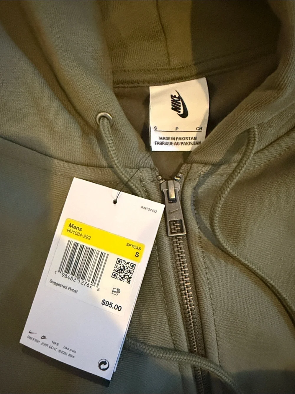 Nike Men’s Olive Green Performance Full-Zip Hoodie (REACH OUT and OFFER)